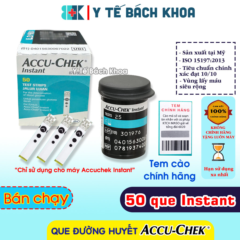 Hộp 50 Que Thử Đường Huyết Accu-Chek Instant CÓ TEM CHÍNH HÃNG