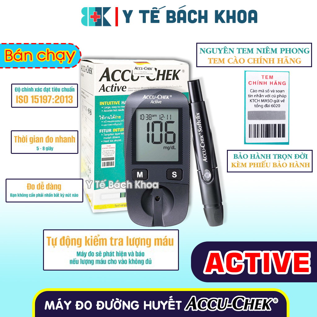 Máy đo đường huyết Accu-Chek Active (PHIÊN BẢN 2024)