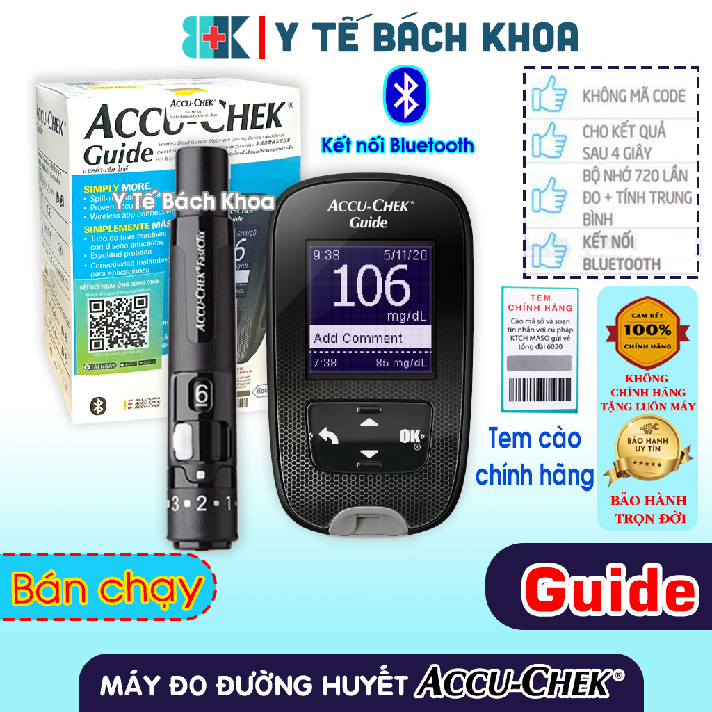 Máy đo đường huyết ACCUCHEK GUIDE (MẪU MỚI 2024)