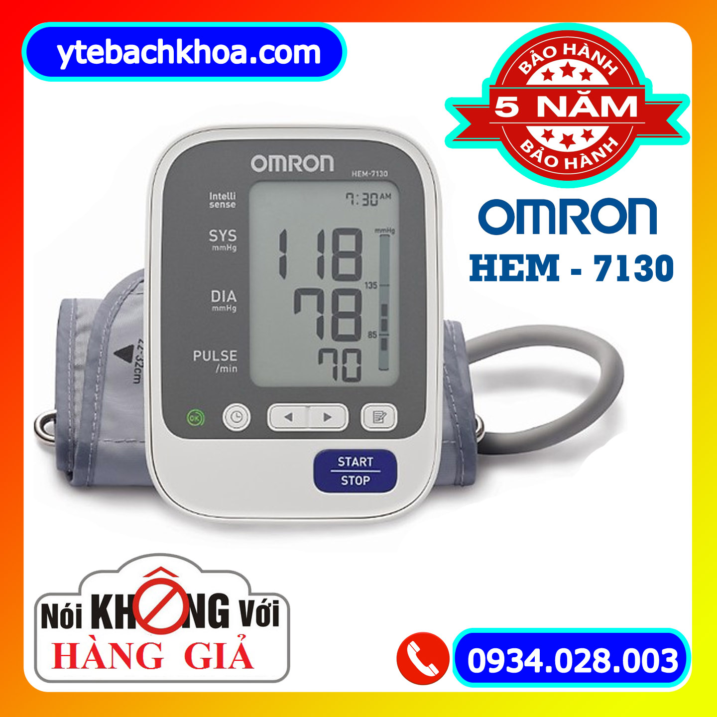 Máy đo huyết áp bắp tay tự động Omron HEM-7130
