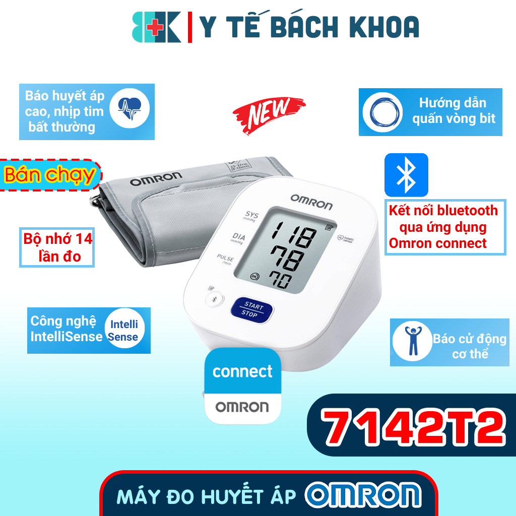 MÁY ĐO HUYẾT ÁP BẮP TAY TỰ ĐỘNG OMRON HEM-7142T2 (MẪU MỚI RA NĂM 2024)