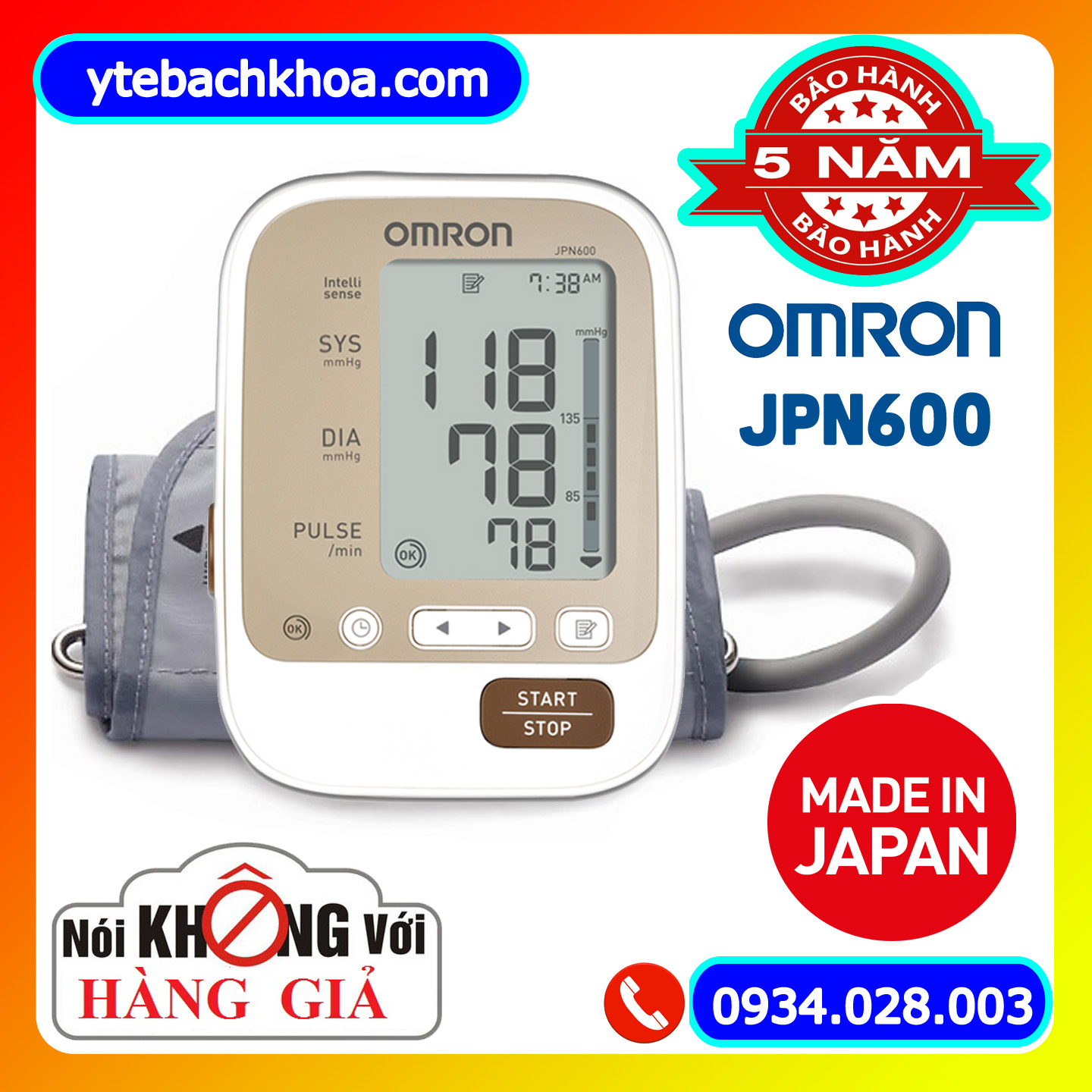 Máy đo huyết áp bắp tay tự động Omron JPN600